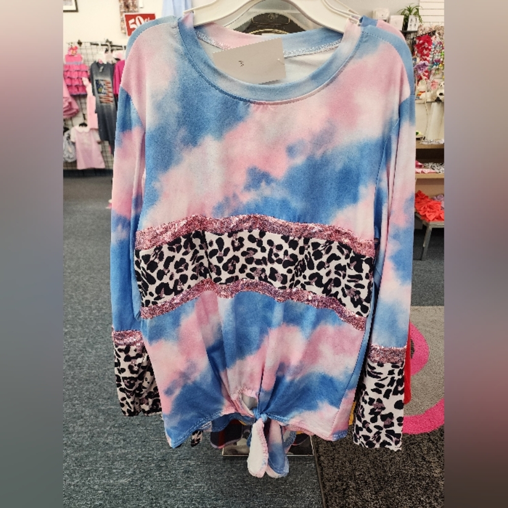 Tie-Dye Leopard Print Women's Top
